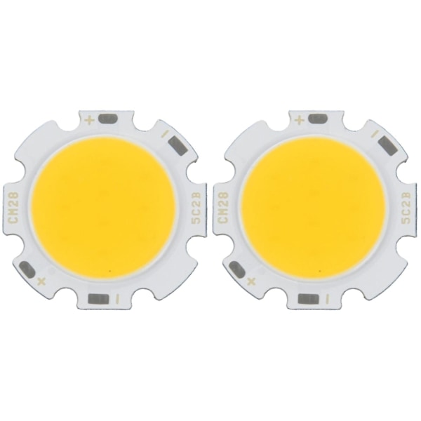 2x 5W Chip Ljus Runda Cob Super Ljus Led Ljus Led Lampor Varma Vita Dc15-17v