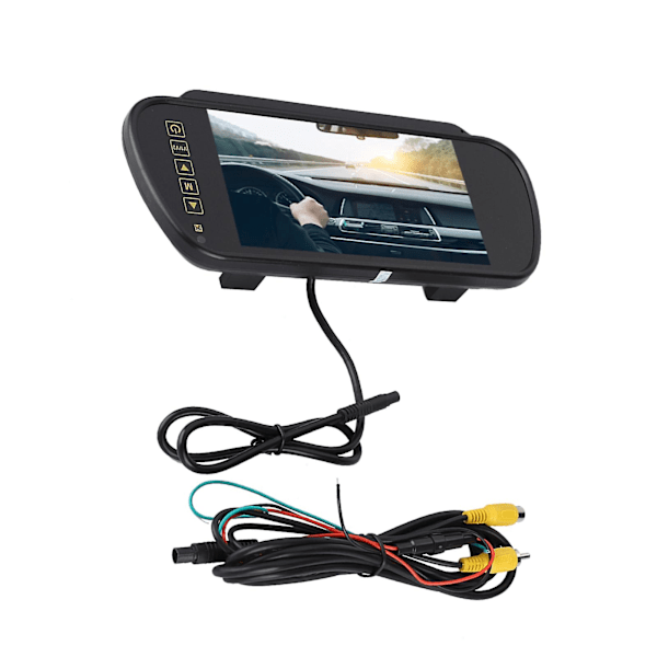 Bakspejlsmonitor 7 tommer LCD-skærm Backup Kamera Monitor til Bakspejlskamera [FW]