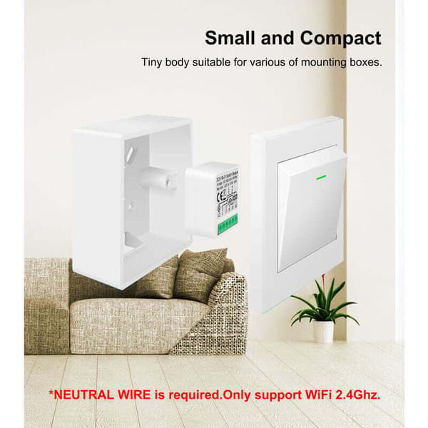 Lauwexe – ZigBee Smart Fjernbryter – Usynlig Fjernkontrollmodul – Programmerbar Timer – 100-240V – Null Brann – Kompakt Installasjon（Fww） Blanc