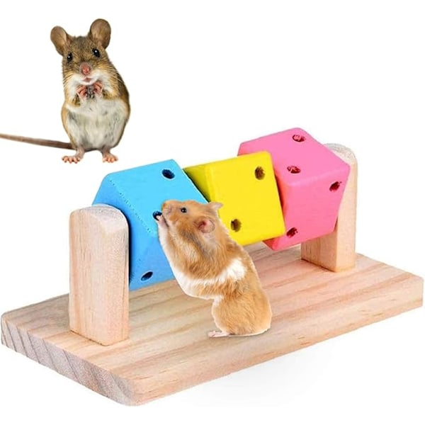 Hamster Tygelegetøj, Naturligt Træ Slibe Tænder Legetøj til Marsvin (W)