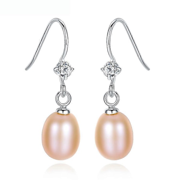 Örhängen S925 Sterling Silver Pärla 3A Zirkon Inlagd för Utställning (W)