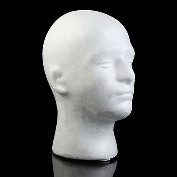 Mannequinhuvud i lätt och robust styrofoam för peruker, utställning
