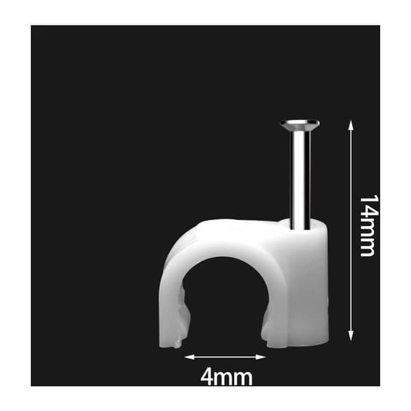 Kabelclips 100 stk. Runde Solide Holdbare Kabelbindere Organizer (W)