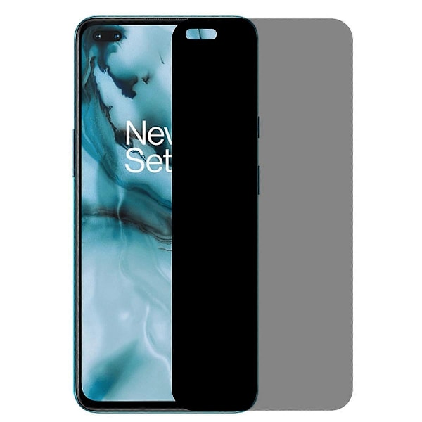 Silke Tryck Anti-spion Härdat Glas Film för OnePlus Nord, Full Lim Full Skärmskydd (W)
