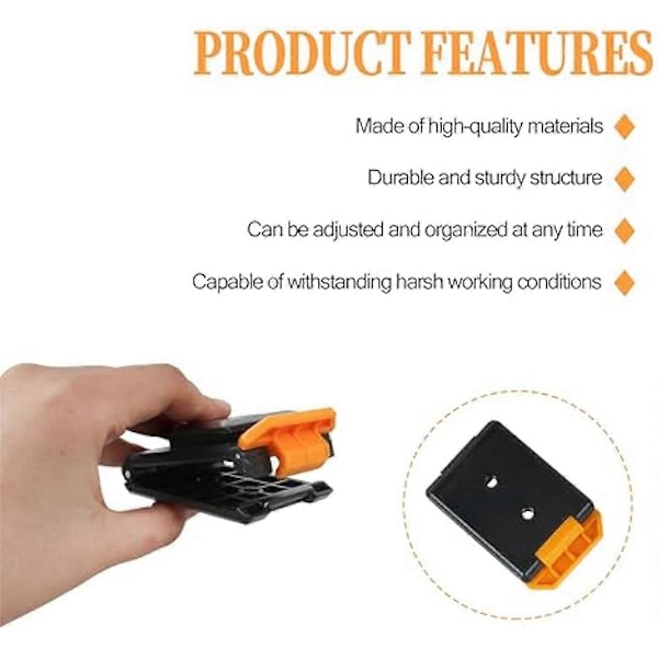 6 stk. Clip Tech Hubs til TOU-CT ClipTech tasker, værktøjsbælteclips passer til modeller TOU-CT-150 TB-CT-150S (W)