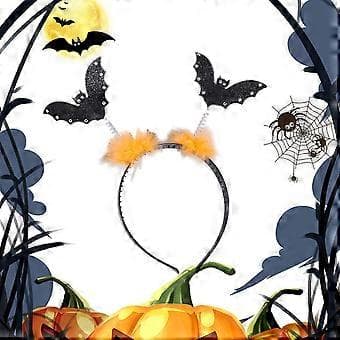 Glitrende Spøgelseshårbånd til Halloween Kostumefest Rekvisit