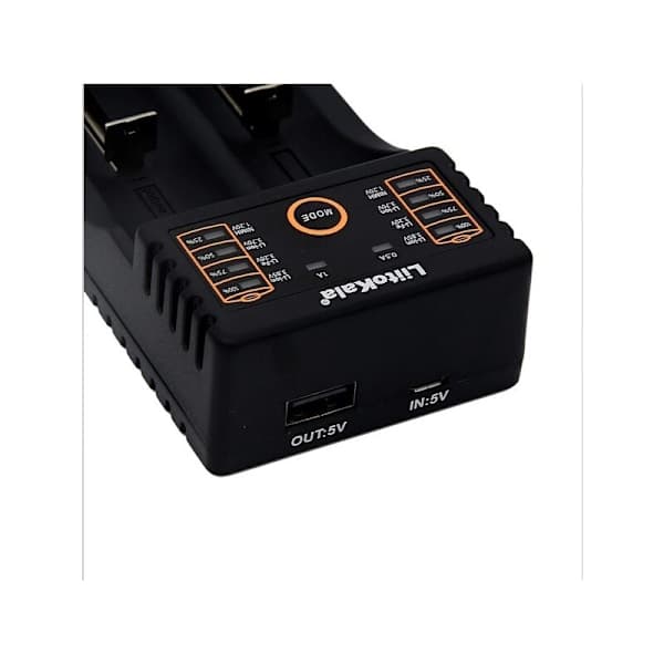 Mini USB-oplader til Li-ion-batterier (18650, 26650, 16340, 14500)
