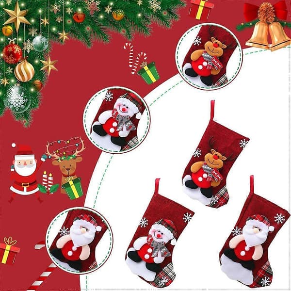 3D Julestrømper 3-pakning - Nisse, snømann og reinsdyr design