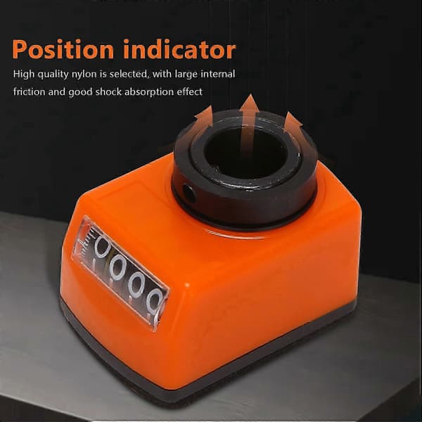 Digital positionsindikator maskine med orange og sort design - 14mm display