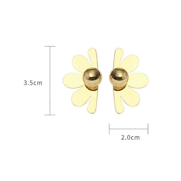 Øredobber Metall Blomst Gullfarget Perle Kobberbelagt Øreklips for Daglig Bruk (W)