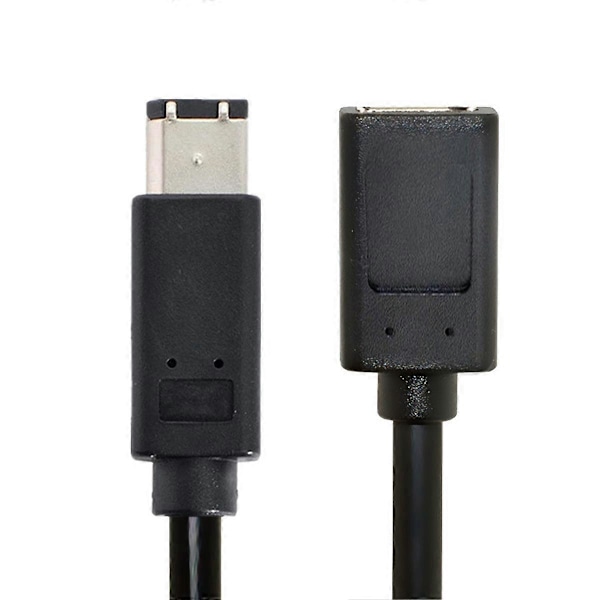 CA-001 20cm IEEE 1394 6-pin hun til 1394a 6-pin han forlængerdatakabel 400 til 400 Firewire - Sort (W)