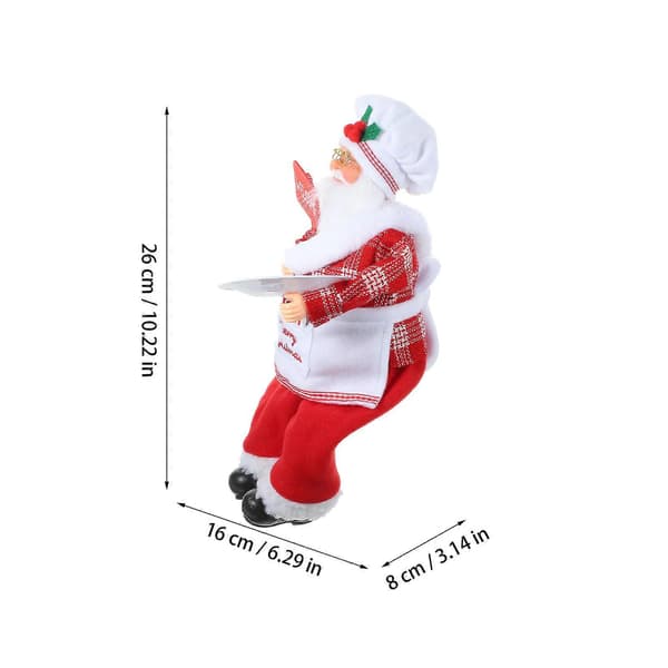 Jultomte-figur för dekoration, röd sittande plaststaty