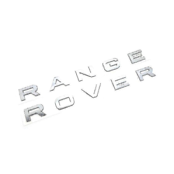 Chrome Sølv Range Rover Front Grill Kølerhjelm Badge Emblem Kølerhjelm Og Bagklap Bogstaver Badge (pakke med 2) (W)
