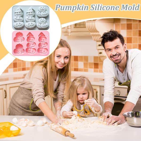 Græskar silikone kageform, sæt med 2, non-stick, ideel til Halloween, bagning, forældre (W)