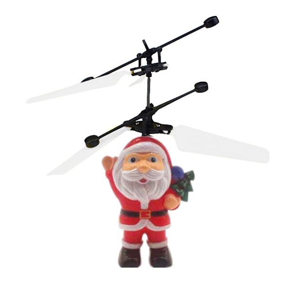 Electric Infrared Sensor Flying Ball Christmas Santa Claus Helicopter Led Light