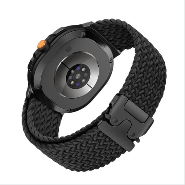 Flätat elastiskt nylonarmband med fallskärmsspänne för Amazfit T-Rex 3, Svart