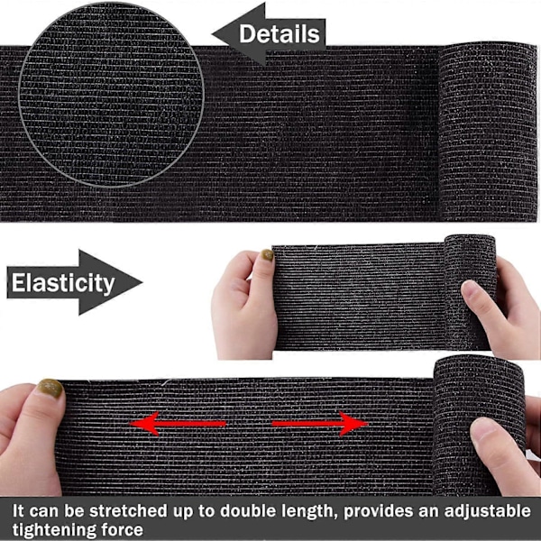 8 Rullar Kohesivt Förband 10 cm Självhäftande Sporttejp Stretchbandage (W)