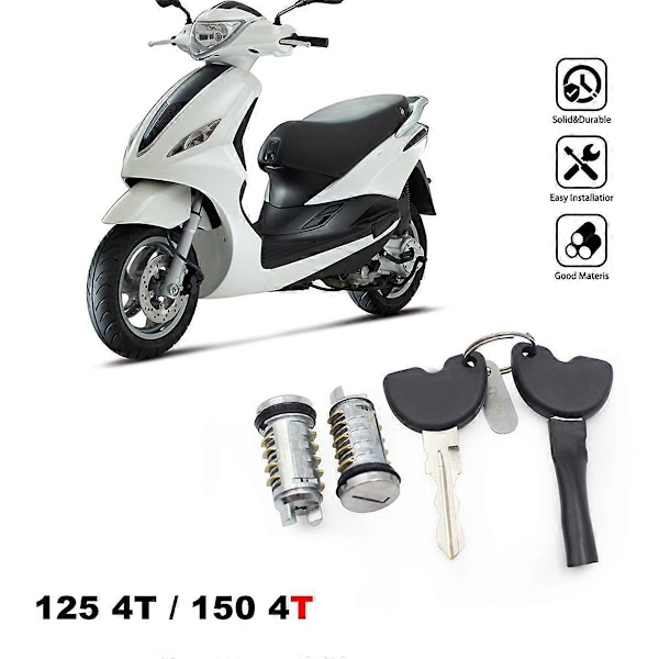 Motorcykel Tändningslås Cylinder Set med 2 Nycklar 573512 för Fly 125 150 4T Motorcykeltillbehör (W)