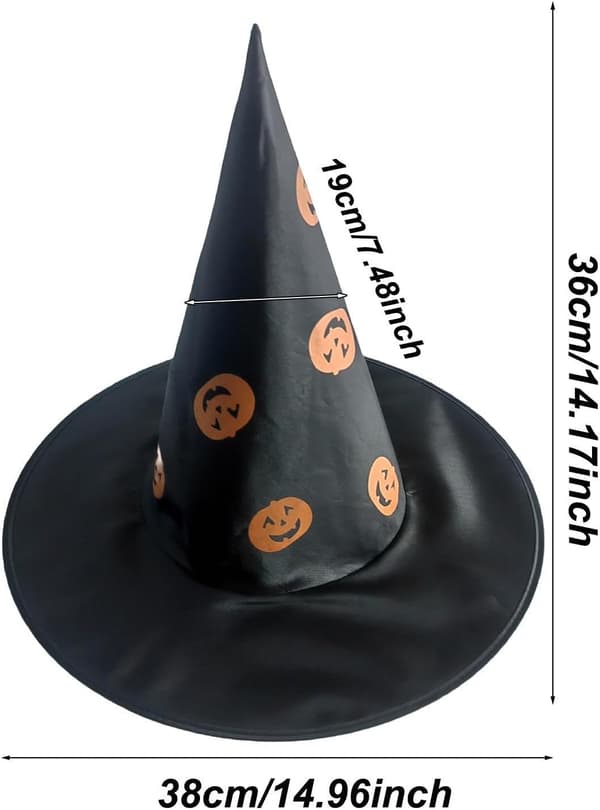 Heksehatter, gotiske dekorasjoner, originale kostymer til Halloween (W)