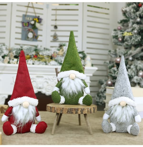 Röd Jultomte Docka Utan Ansikte med Nordisk Stil (1 st)