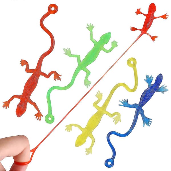 5 stk. Øgle Legetøj Klæbrig Øgle Elastisk Øgle Legetøj Squishy Legetøj Øgle Figurer Strækbare Dyr Festpose Fyldstoffer (Fww)