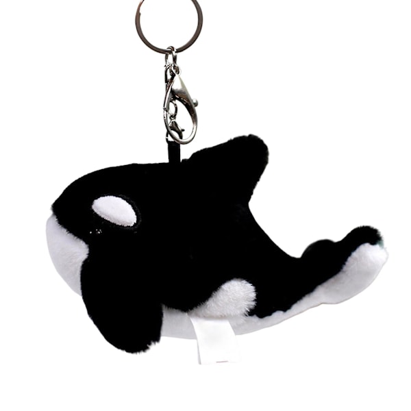 Plush Nyckelring Val - Söta Cartoon Havsdjur Plysch Dekoration Mini Plyschdjur Plyschdocka Nyckelring Ryggsäcks Dekoration Flickvän Par Present [FW] Black