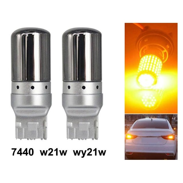 T20 7440 gule blinklys Canbus led pærer wy21w w21w diadem w3x16d (W)