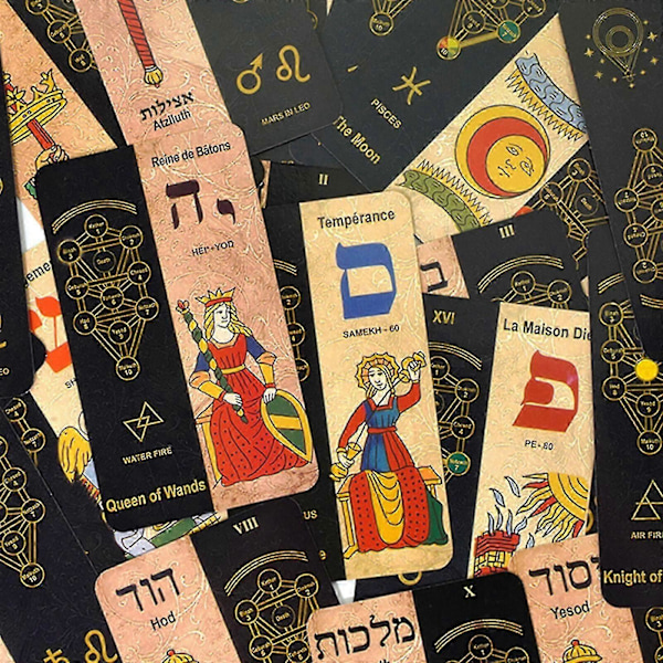 Kabbalah Tarot -korttipakka aloittelijoille, juhlapelit, ennustustyökalu oppaan kanssa<br>  (W)