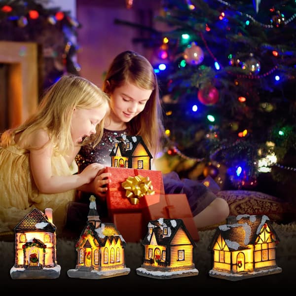 Juldekorationer Set Lantlig Stil LED-lyktor Figurer