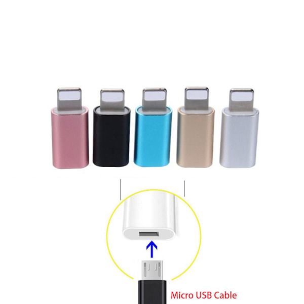 Micro USB Hona till 8-stifts Lightning Hanadapter Kompatibel med telefon 5 6 7 8 X [fw} Black