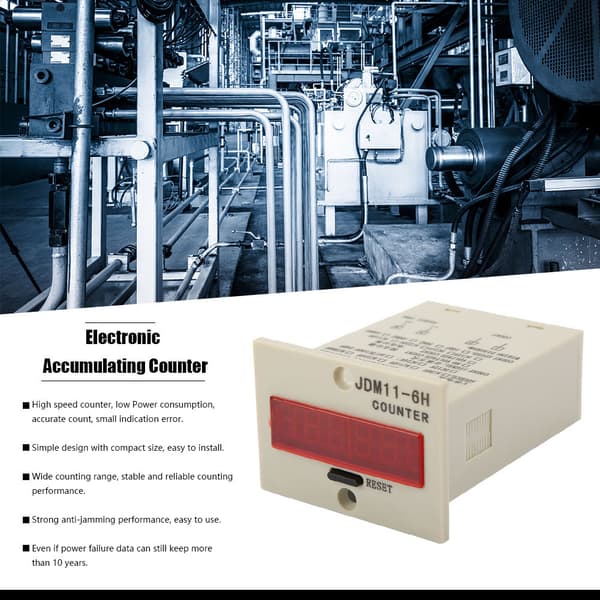Elektronisk räknare med 6-siffrig display och DC 36V ström