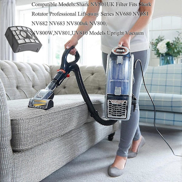 Nz801 Udskiftningsfilter Kompatibelt med Shark Nv681 Nz801ukt Nv800uk Nv800 Nv800w Nv801 Uv810 Powered Lift-away Opretstående Støvsuger
