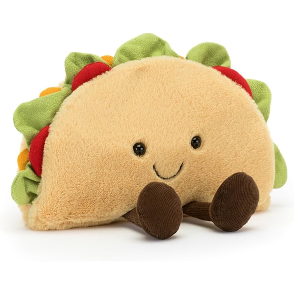 Jellycat Amuseables Taco Plyslegetøj, 16,5 cm, Udstoppede Madvarer, Sjov Gaveidé Tacos (B)