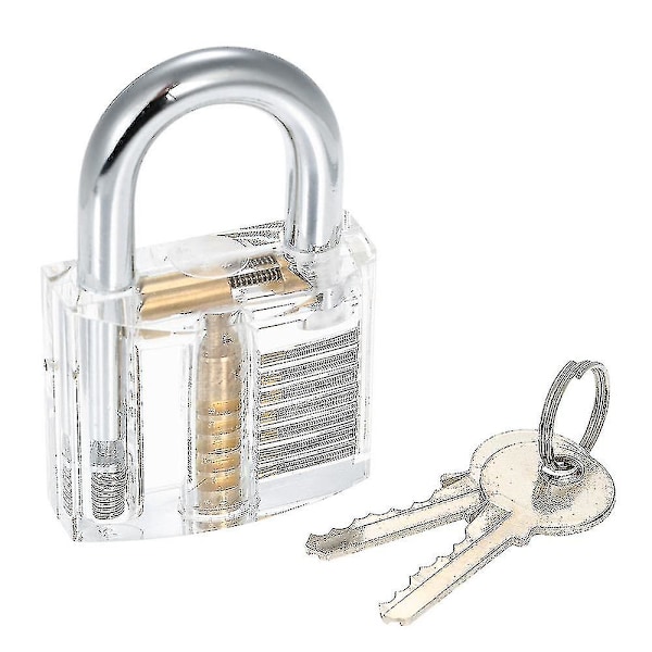Transparent 15pcs Lock Picking Set Kit Tool Med Två Transparenta Träningspadlock För Låssmeder {FW}