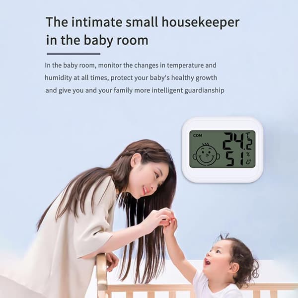 Mini digitalt termometer hygrometer med LCD-skjerm