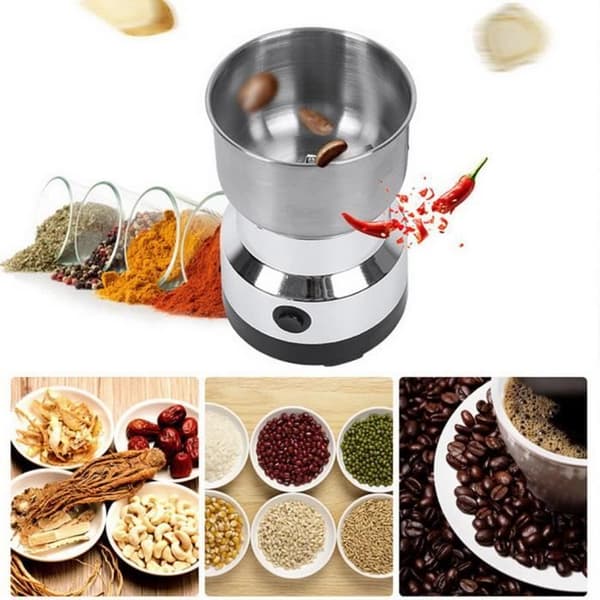 Elektrisk kaffekvern og blender for kaffebønner, linfrø og andre krydder - rustfritt stål #26@（Fww）