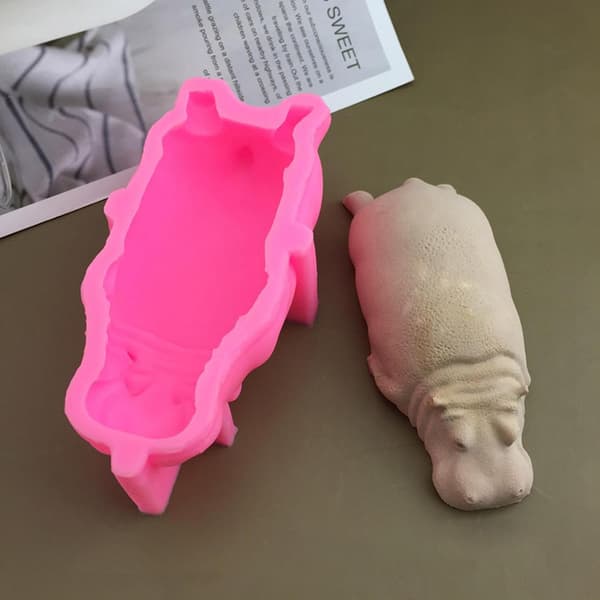 Flodhest chokoladeform, kageform, håndværksforme, køkkenredskaber, 3D silikone mousseform (W)