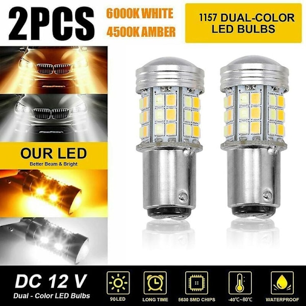 2 stk 45 LED 3157/1157 Switchback Blinklys Parkeringslys Lamper