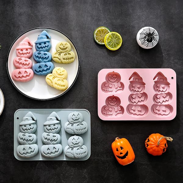 Græskar silikone kageform, sæt med 2, non-stick, ideel til Halloween, bagning, forældre (W)
