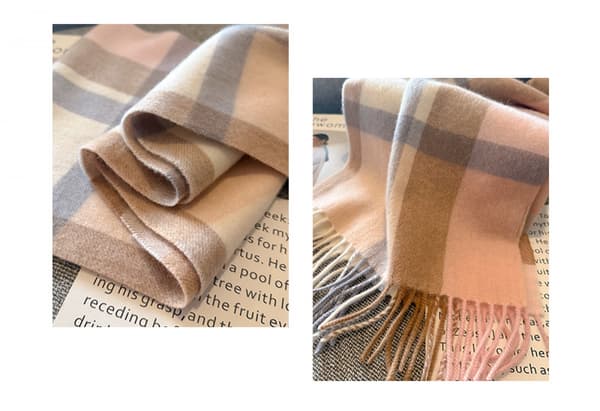 Oversized Tartanrutete Skjerf for Vinter Kvinner Damer
