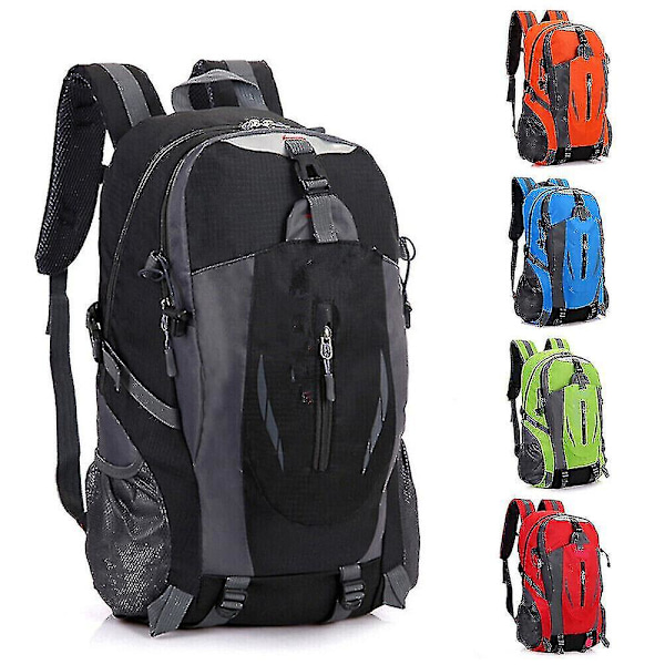 40L Stor Vattentät Ryggsäck Camping Vandring Promenader Utomhus Resa Ryggsäck [FW] Black