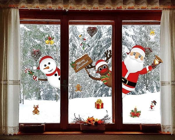 Jul snöflinga fönsterdekaler set om 12