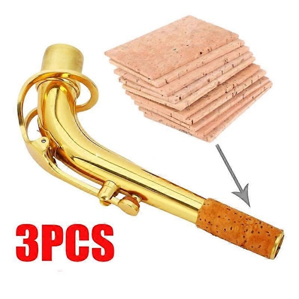 3 stk. Naturhalskork til Sax Saxofon Sopran Tenor Alt Musikinstrument Tilbehør 60*40*2 MM (B)