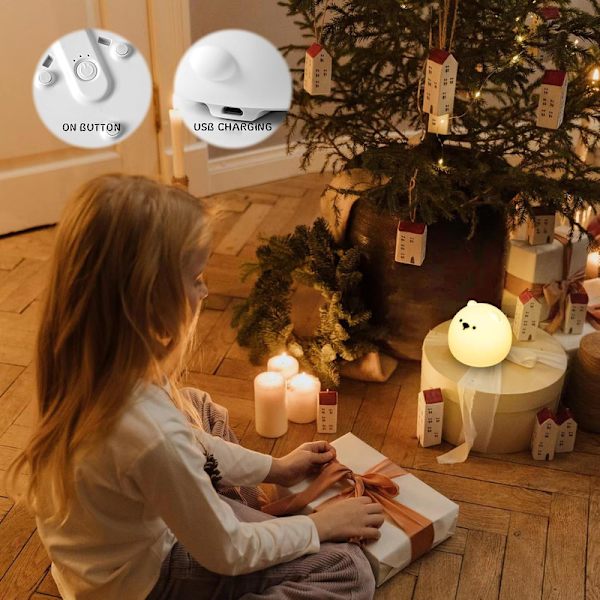 Mini Feta Bjørn Bordlampe, Kreativ Natlampe til Soveværelse (Lille, 1 Stykke) (W)