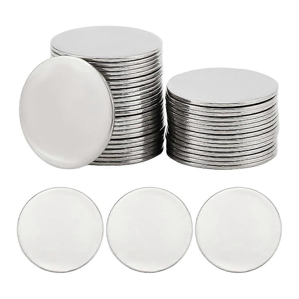 Låda 40 Stycken Rostfritt Stål Tryckta Tomma Skivor Bulk DIY Smycken Hantverk Namnlappar Halsband Örhängen (W)