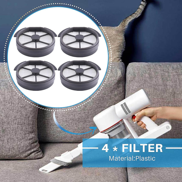 Fit för Puppyoo sladdlös dammsugare T12 Plus filter S filter filter bomullsaccessoarer, 4 st[fw] as shown