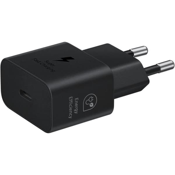 SAMSUNG 25W Hurtig USB-C Vægoplader, Kabelfri, Sort