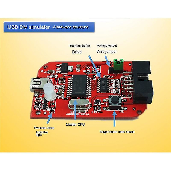 BDM/USBDM/OSBDM 8/16/32 kompatibel Freescale Programmer Emulator XS128 Full Color Integrerade Kretsar-C12