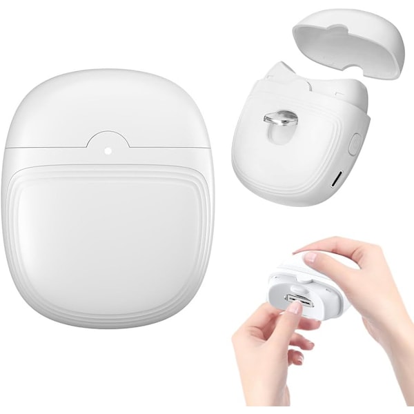 Elektrisk nagelklippare, elektrisk nagelfil, sladdlös automatisk nageltrimmer med LED-lampa