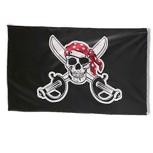 90x150cm Rødt Piratflag Piratflag Banner (W)